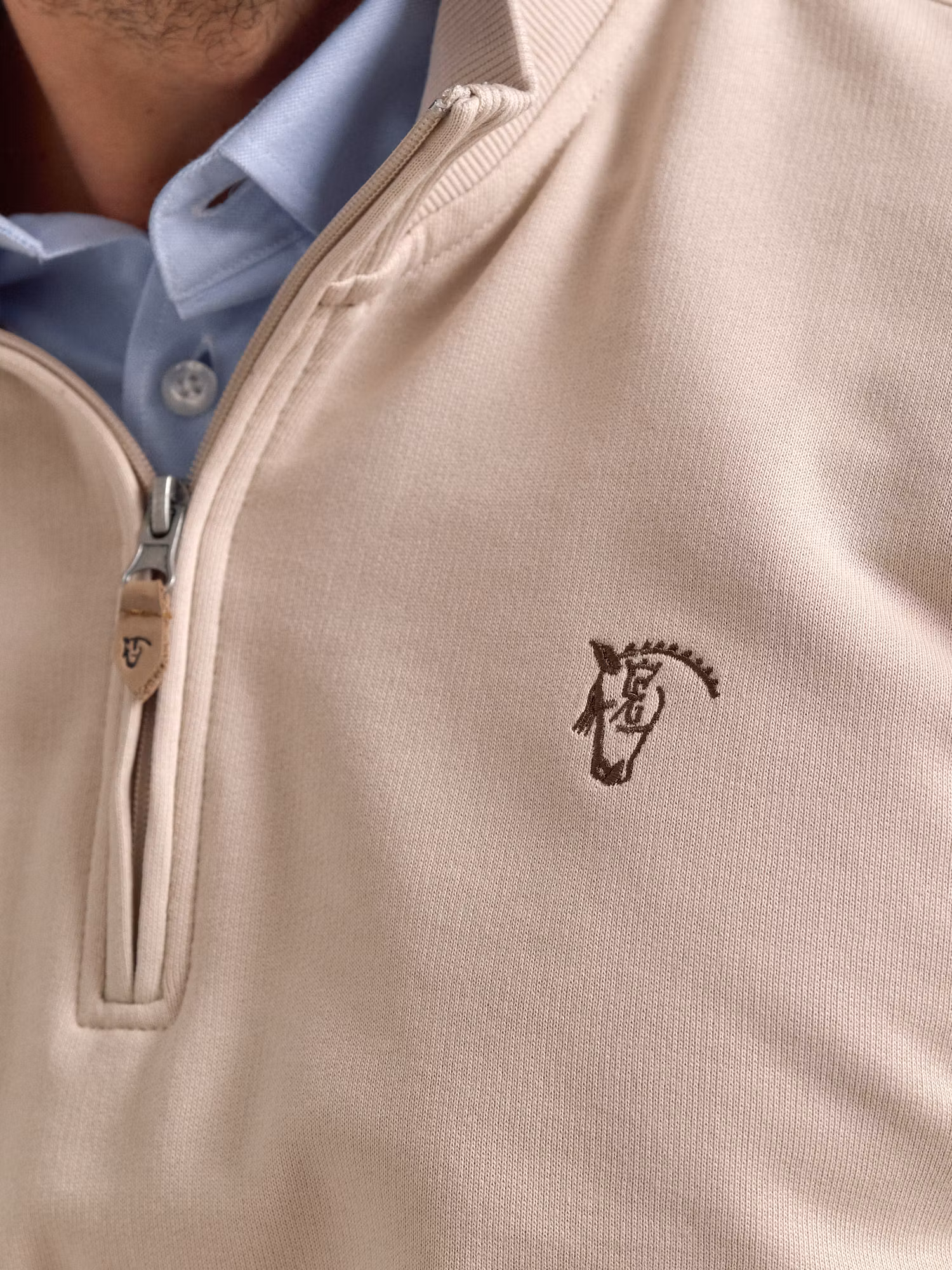 Basic Half-Zip Sweatshirt | Nude