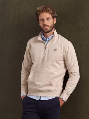 Basic Half-Zip Sweatshirt | Nude