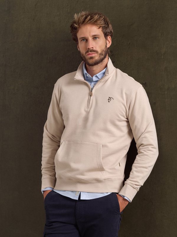 Sudadera Media Cremallera Básica | Nude
