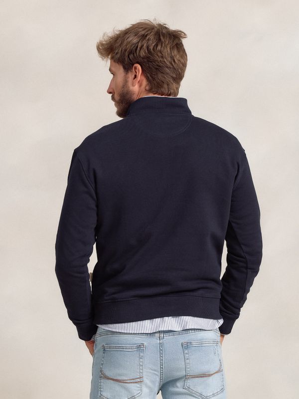 Sweatshirt de meio zíper básico | Marino
