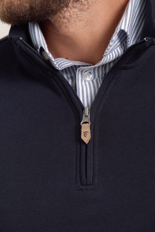 Sweatshirt de meio zíper básico | Marino
