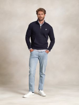 Sweatshirt de meio zíper básico | Marino