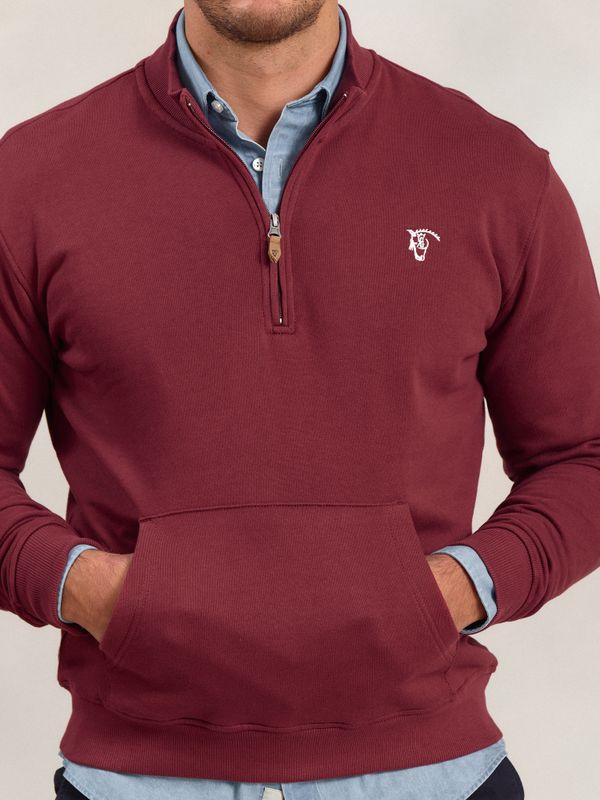 Sweatshirt de meio zíper básico | Burgundy