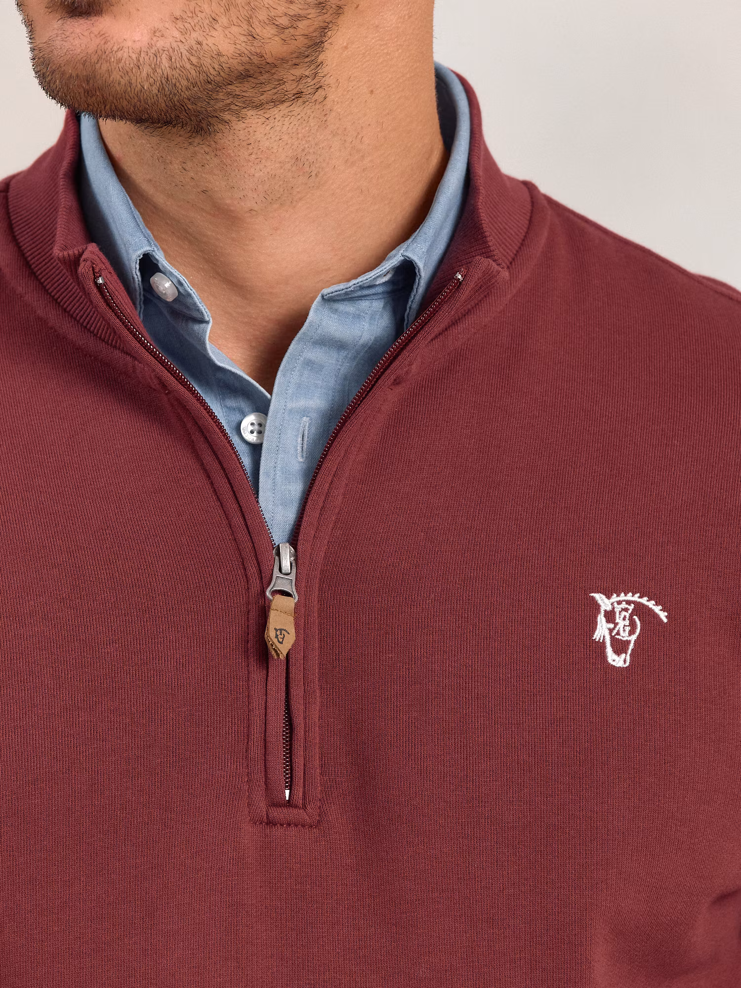 Basic Half-Zip Sweatshirt | Burgundy