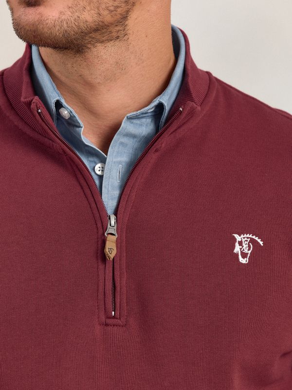 Sweatshirt de meio zíper básico | Burgundy