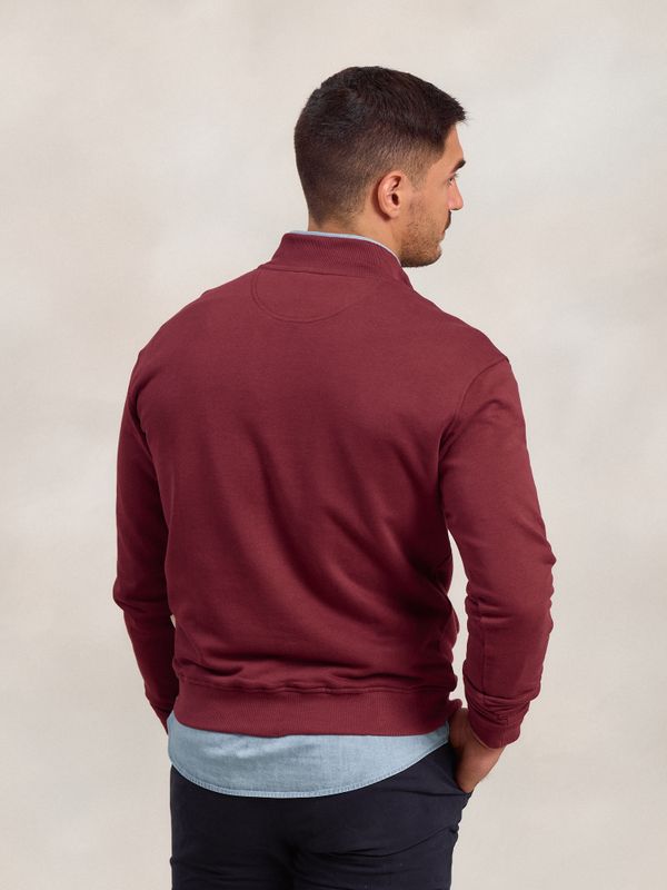 Sweatshirt de meio zíper básico | Burgundy