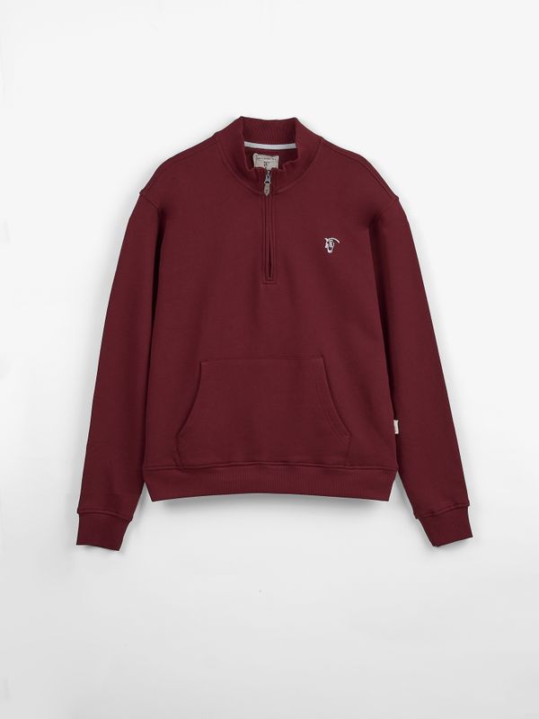 Sweatshirt de meio zíper básico | Burgundy