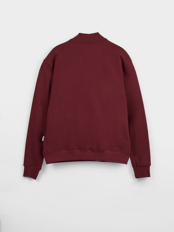 Sweatshirt de meio zíper básico | Burgundy
