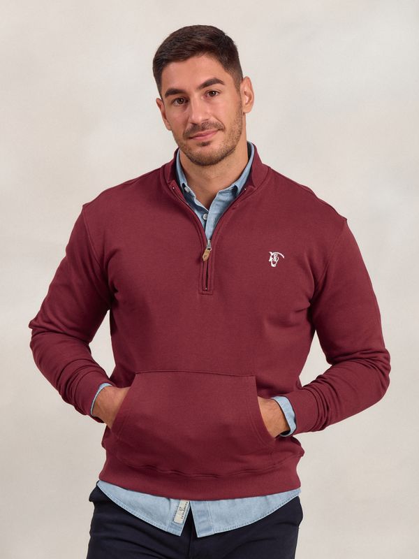 Sudadera Media Cremallera Básica | Burgundy