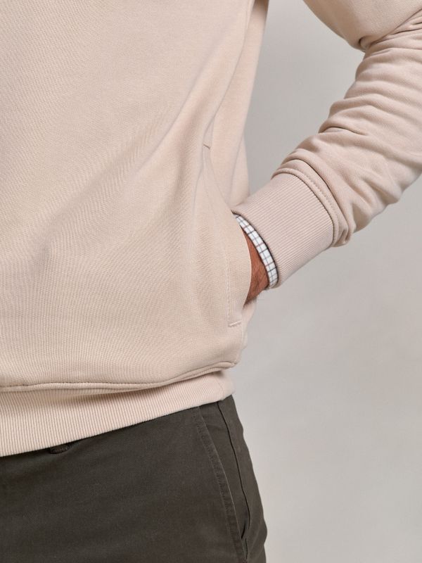 Sweatshirt de meio zíper detalhe | Nude