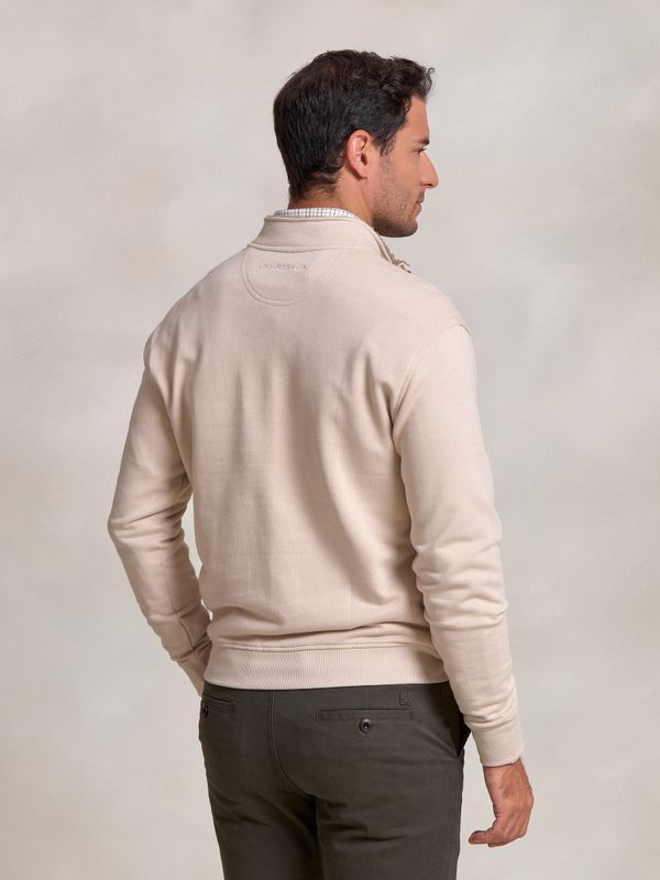 Sweatshirt de meio zíper detalhe | Nude