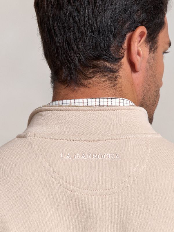 Sweatshirt de meio zíper detalhe | Nude