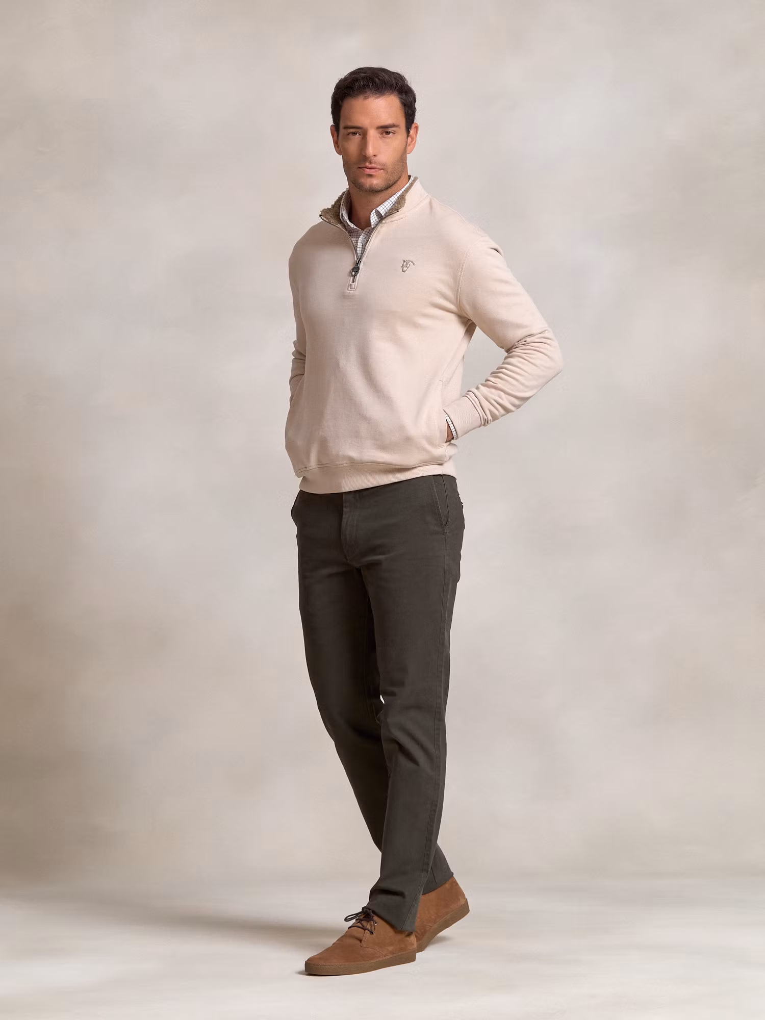 Detail Half-Zip Sweatshirt | Nude