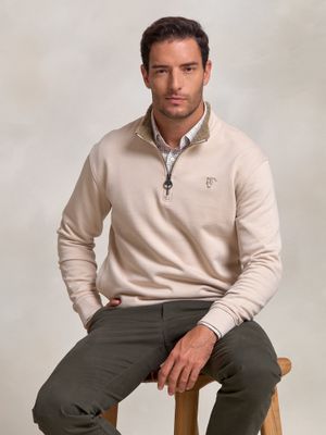 Sweat-shirt à demi-zip détail | Nude