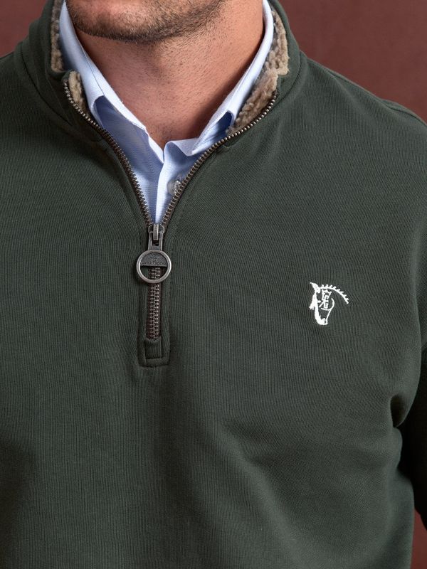 Sweatshirt de meio zíper detalhe | Abeto