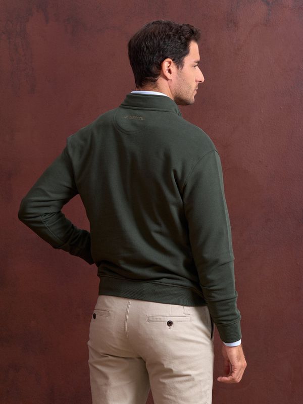 Sweatshirt de meio zíper detalhe | Abeto