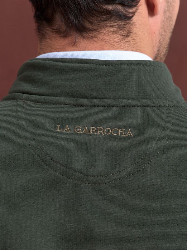 Sweatshirt de meio zíper detalhe | Abeto