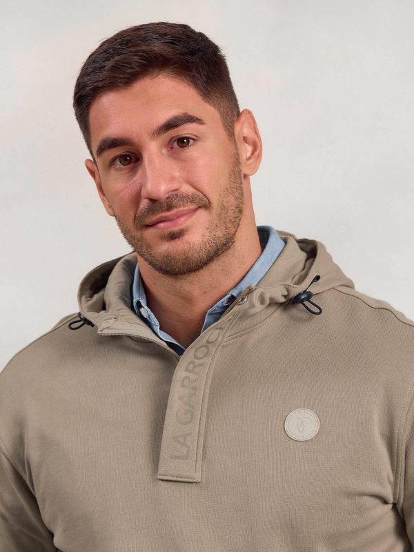 Sweatshirt com Meio Zíper e Capuz | Piedra