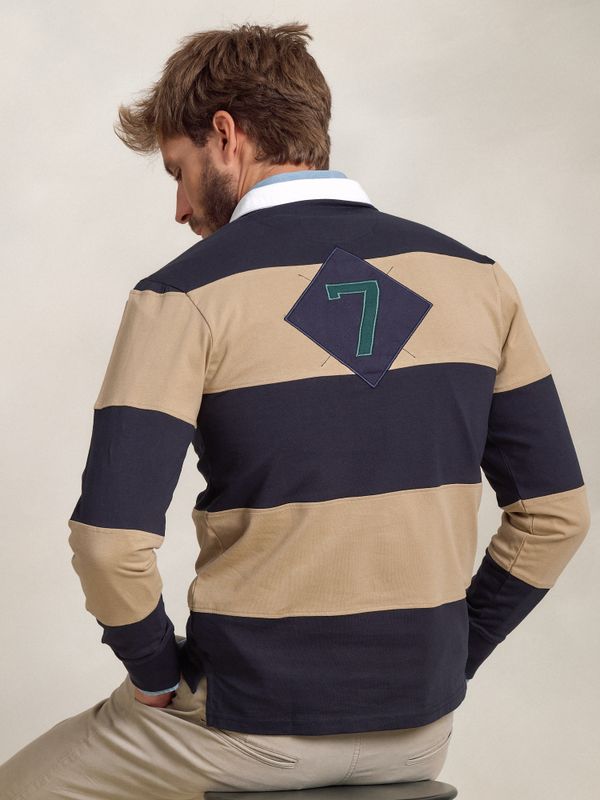 Polo Listrado com Número | Marino