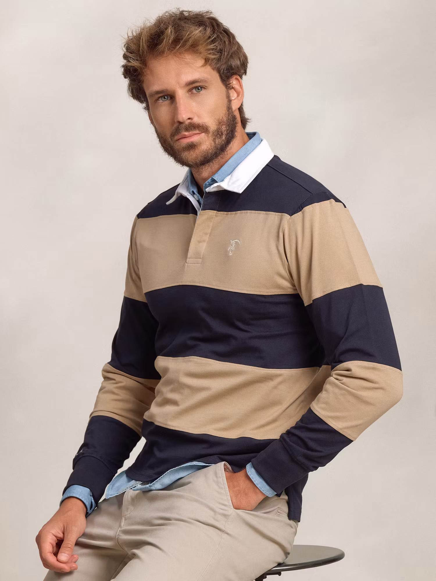 Polo Rayas Número | Marino