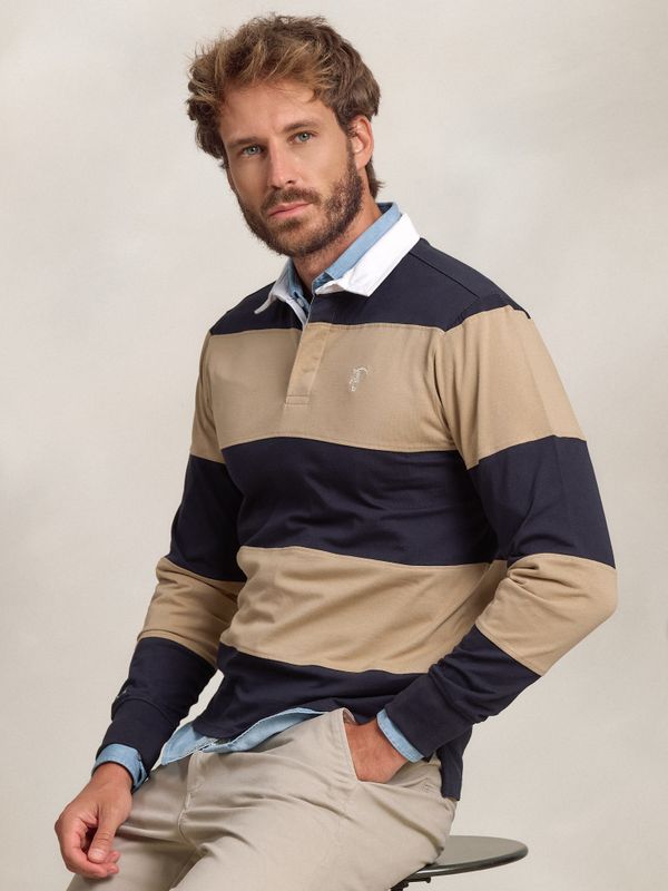 Polo Listrado com Número | Marino