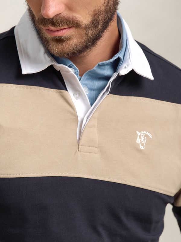 Polo Listrado com Número | Marino