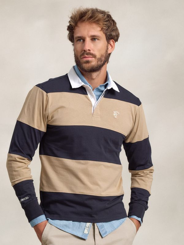 Polo Rayé avec Numéro | Marino