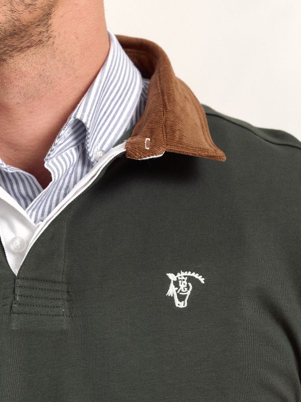 Polo com gola de veludo cotelê | Abeto