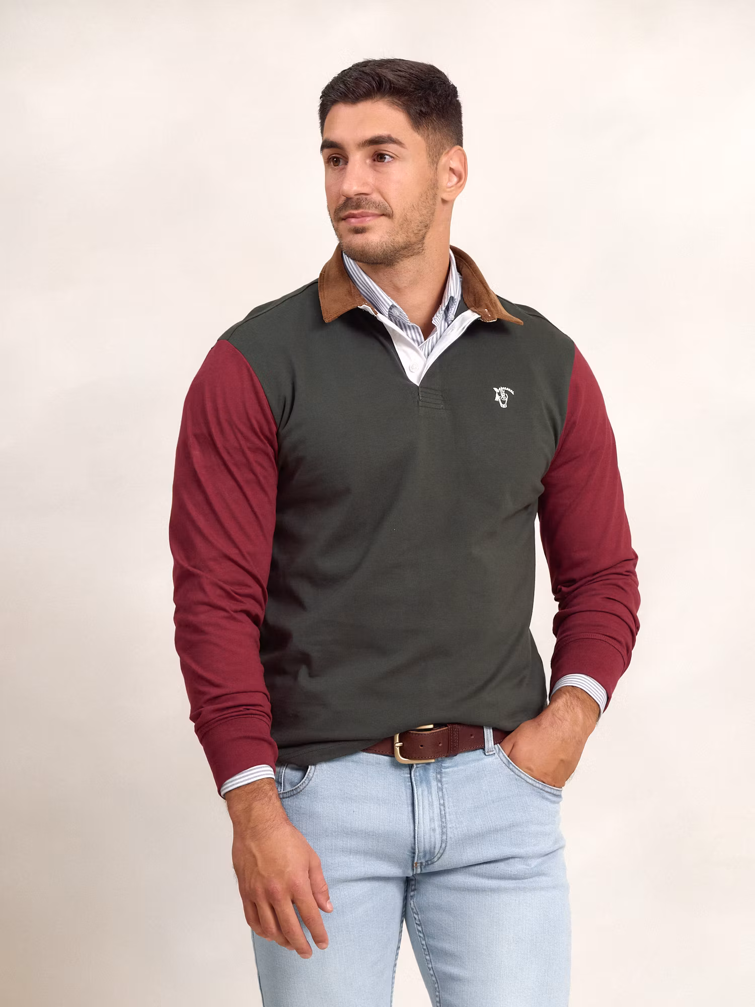 Corduroy Collar Polo Shirt | Abeto