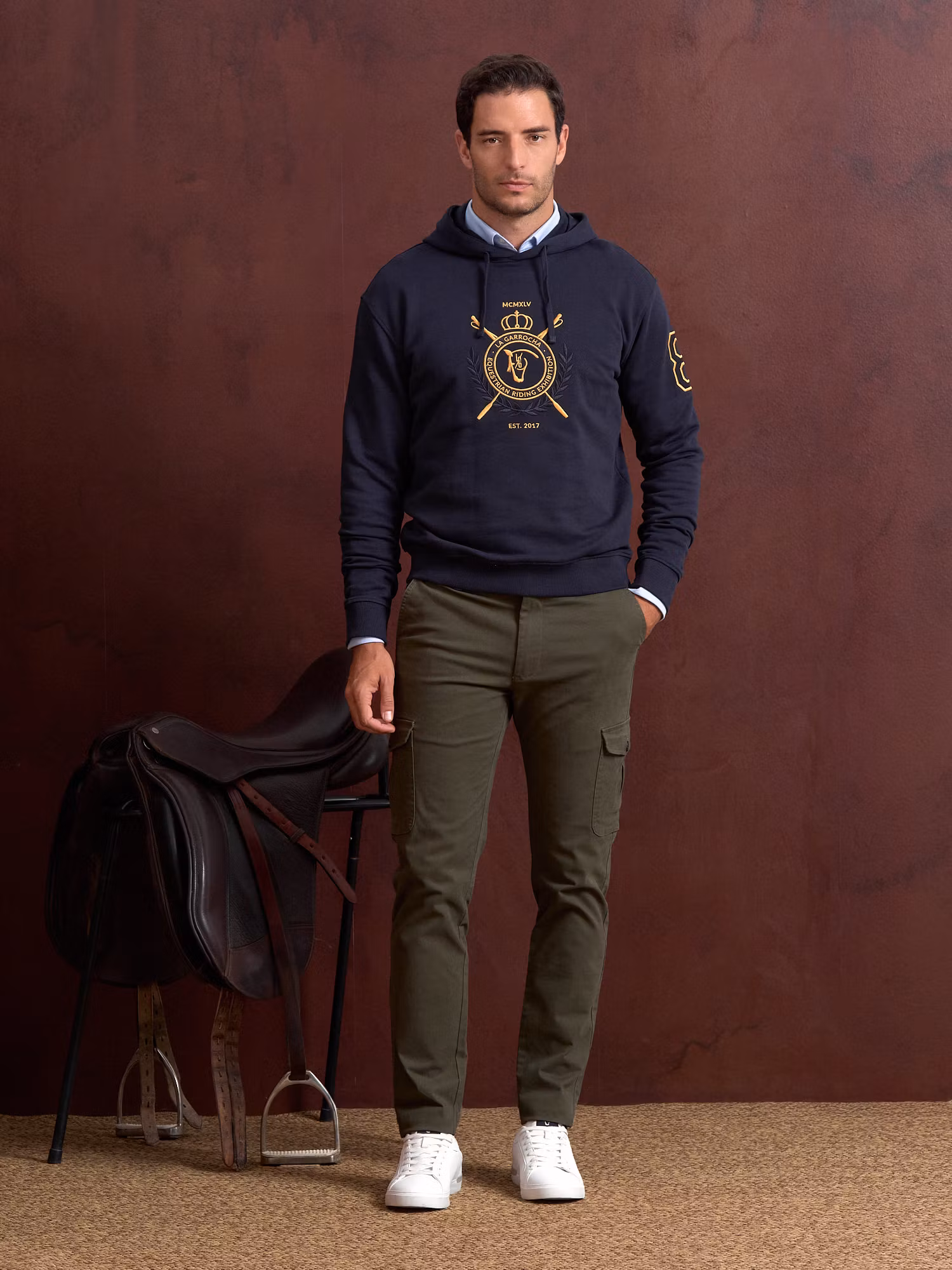 Sudadera Capucha Escudo | Marino