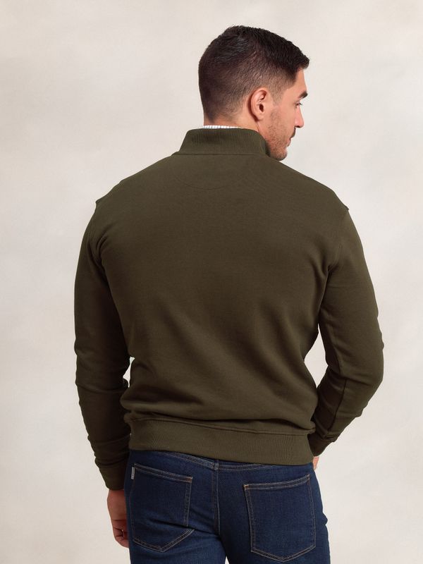 Sweatshirt com meio zíper e faixa de Microveludo | Caza