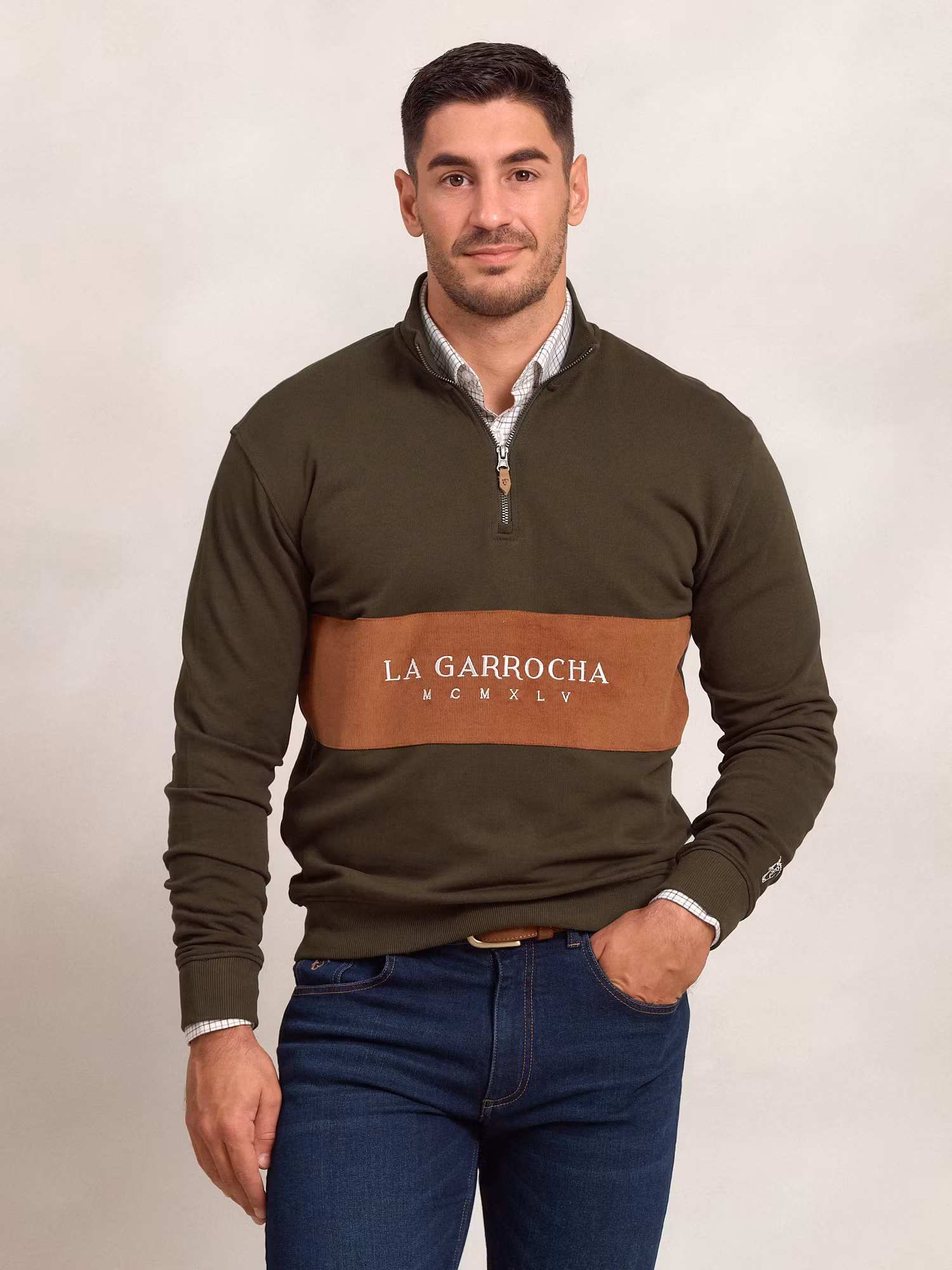 Sudadera Media Cremallera Banda Micropana | Caza