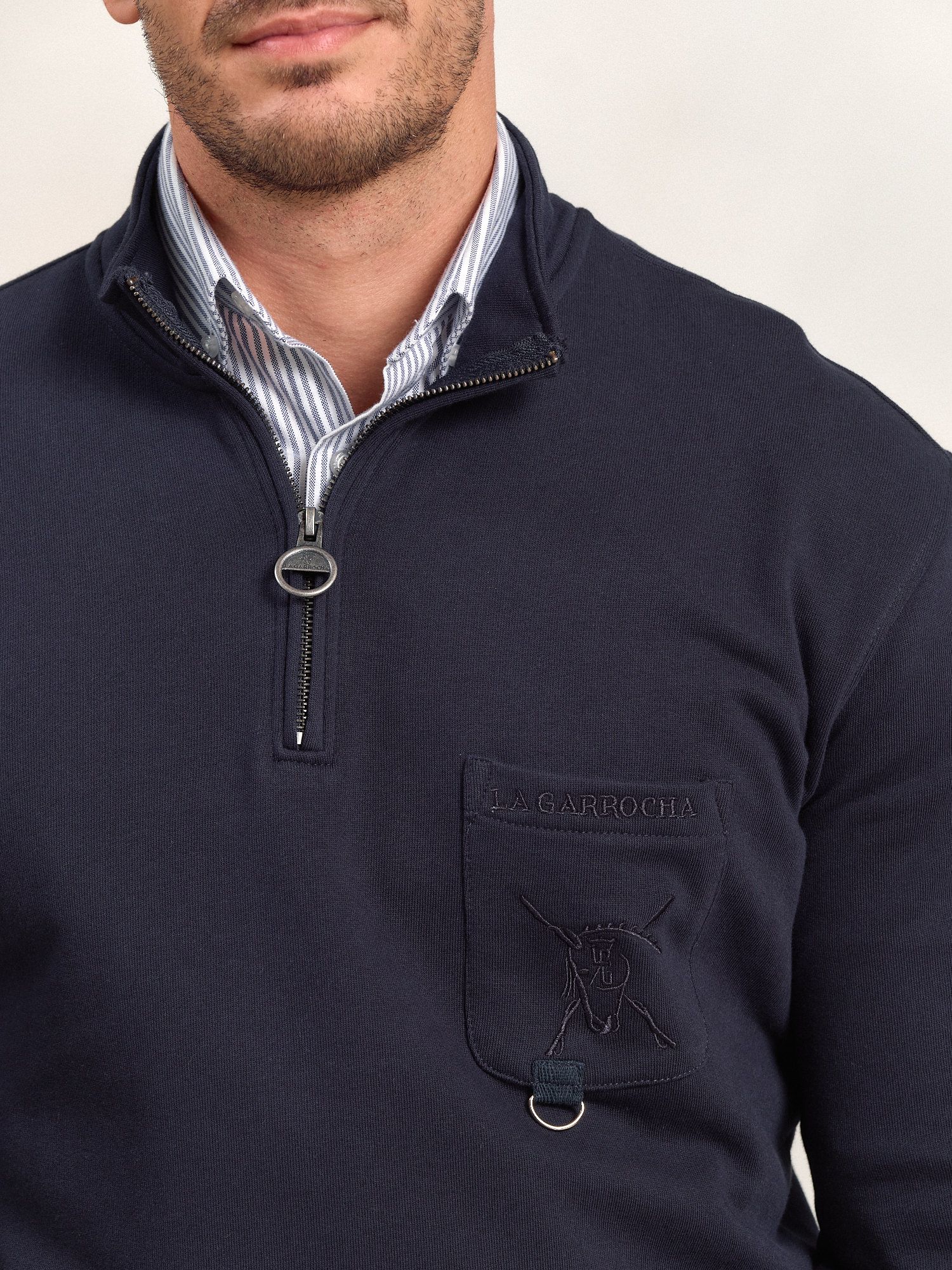 Half-Zip Sweatshirt With Pocket | Marino