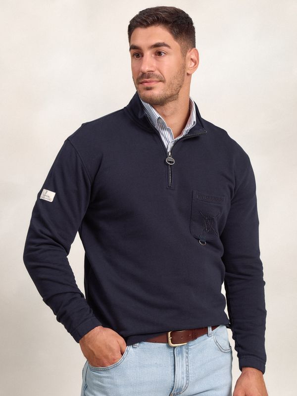 Sweatshirt de meio zíper com Bolso | Marino