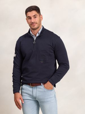 Sweat-shirt à demi-zip avec Poche | Marino