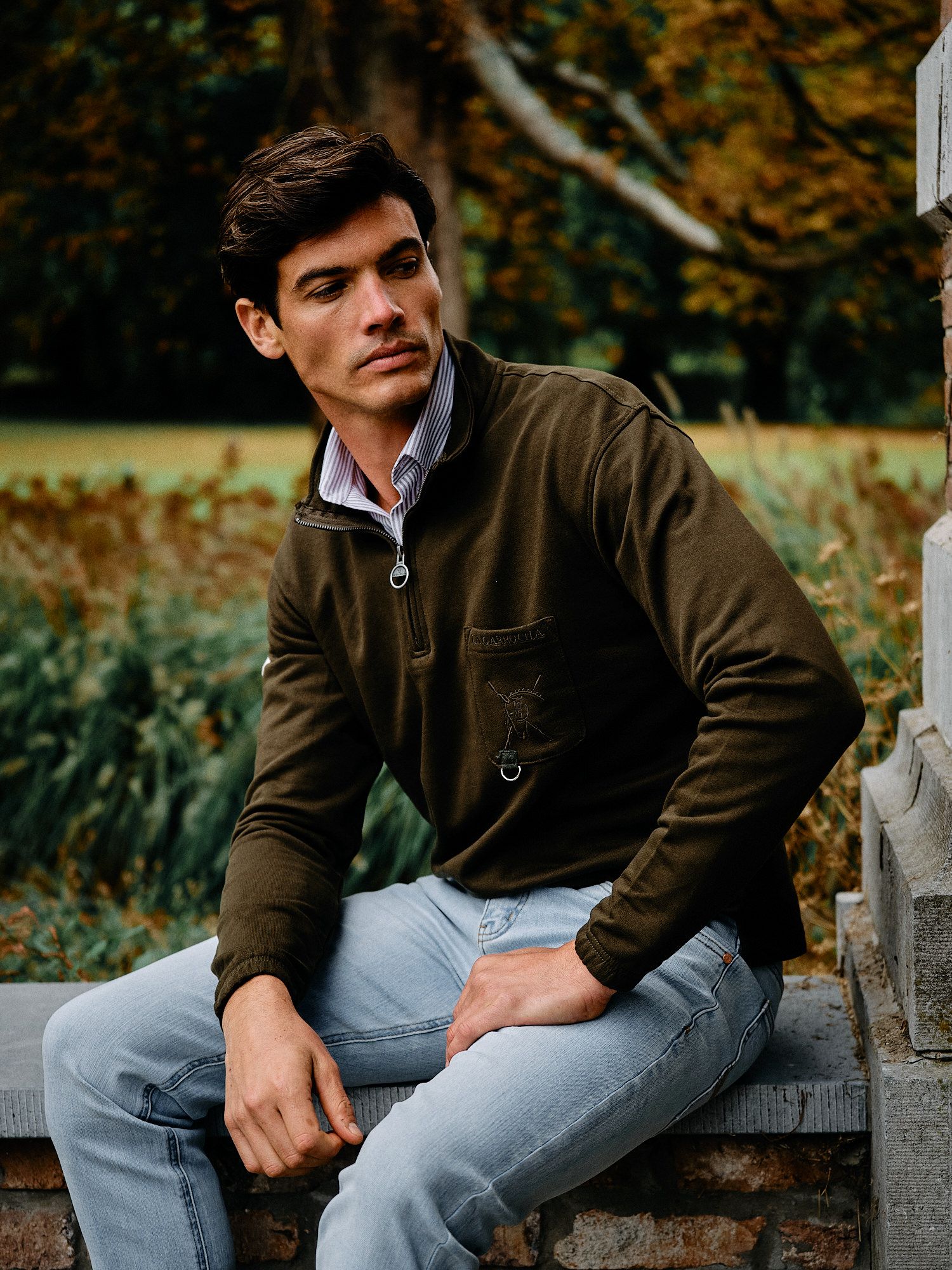 Half-Zip Sweatshirt With Pocket | Caza