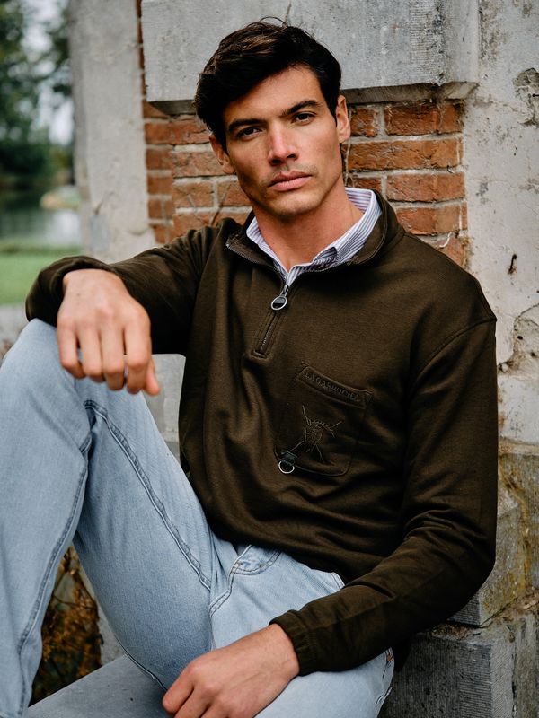 Sweatshirt de meio zíper com Bolso | Caza