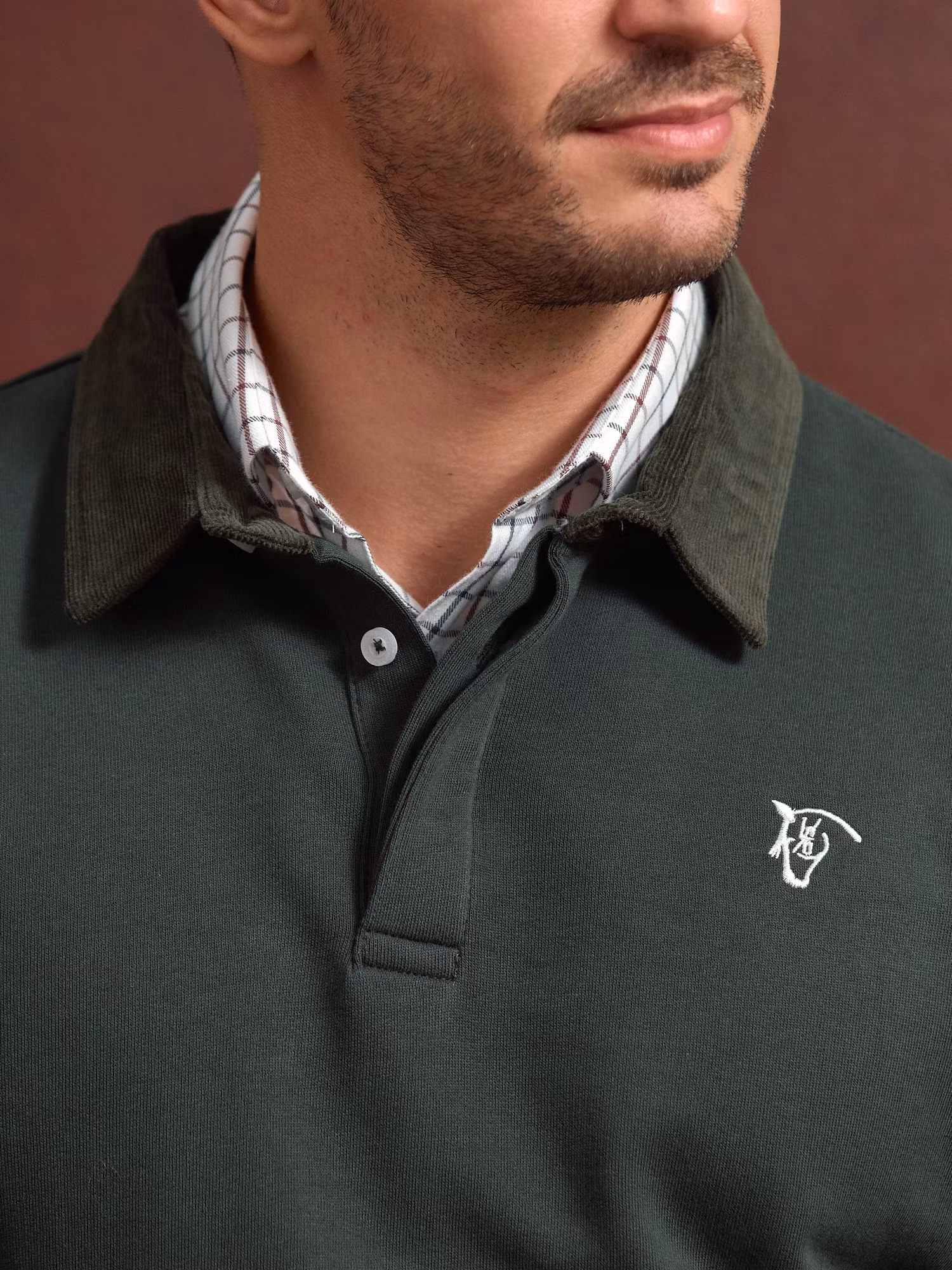 Corduroy Polo Neck Sweatshirt | Abeto