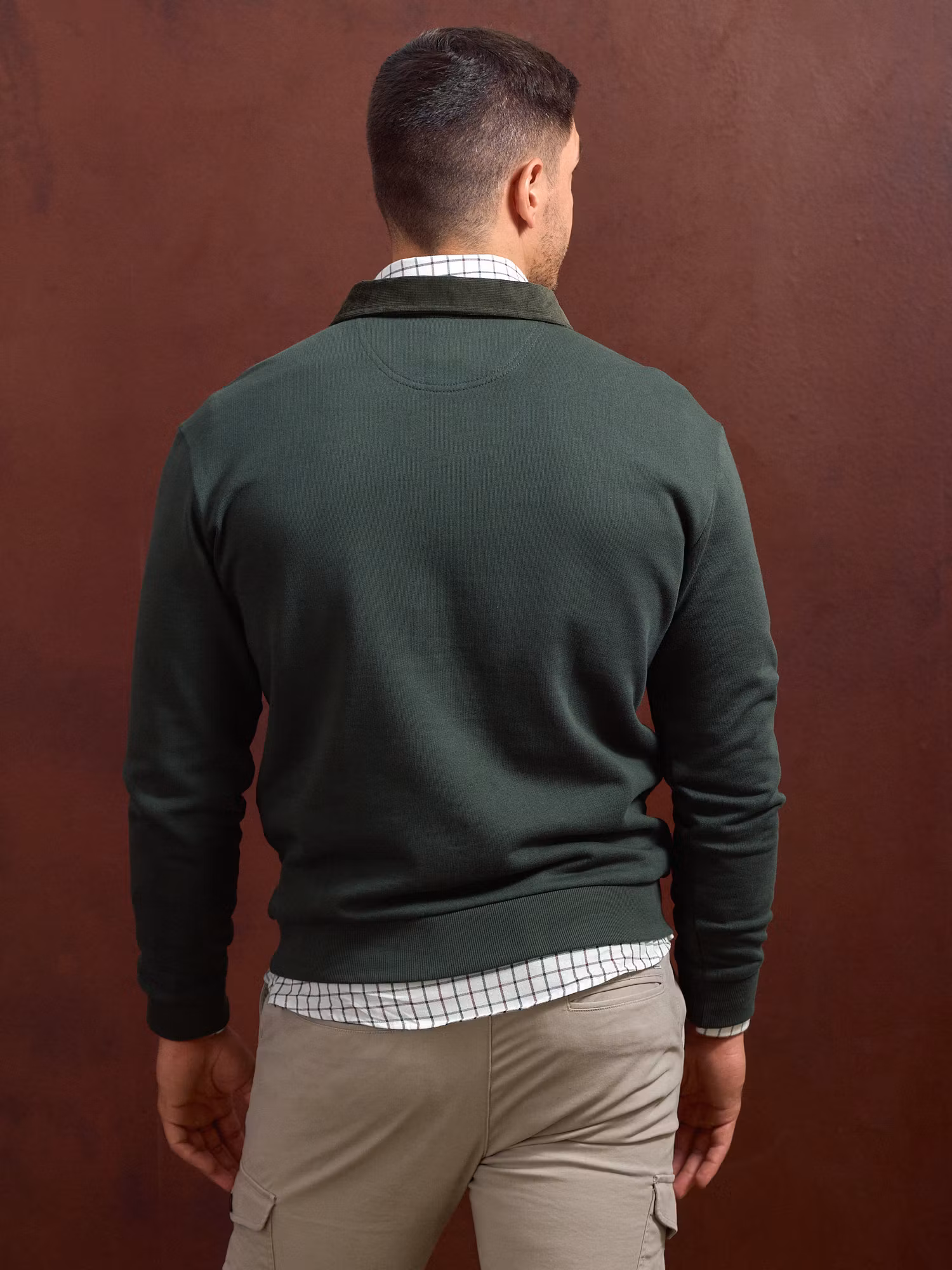 Corduroy Polo Neck Sweatshirt | Abeto