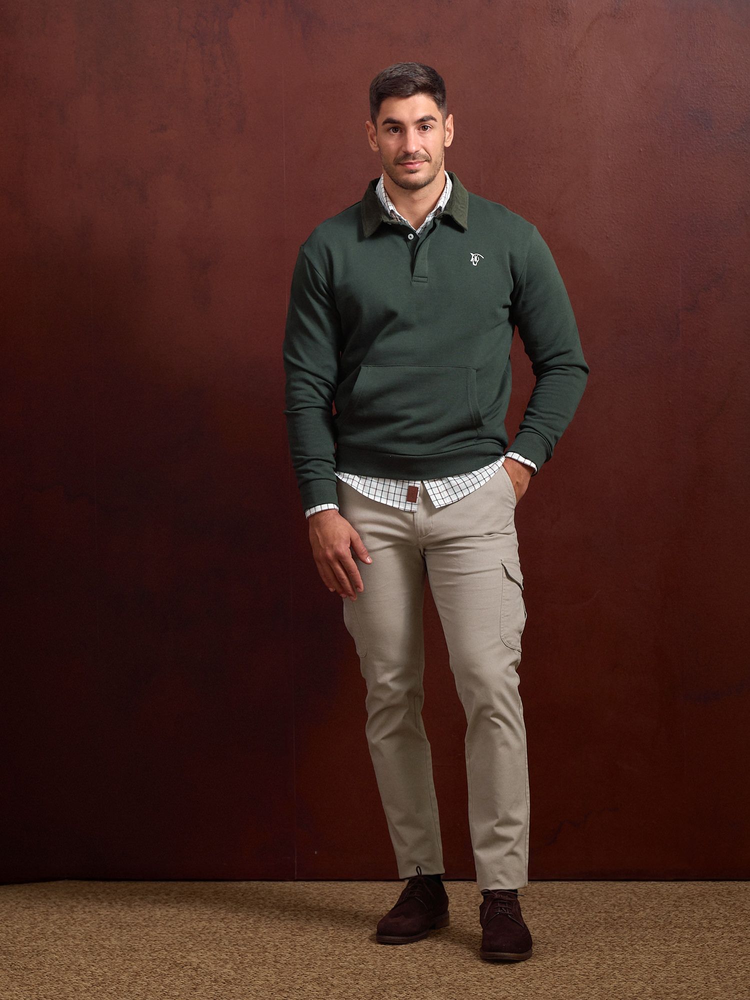 Corduroy Polo Neck Sweatshirt | Abeto