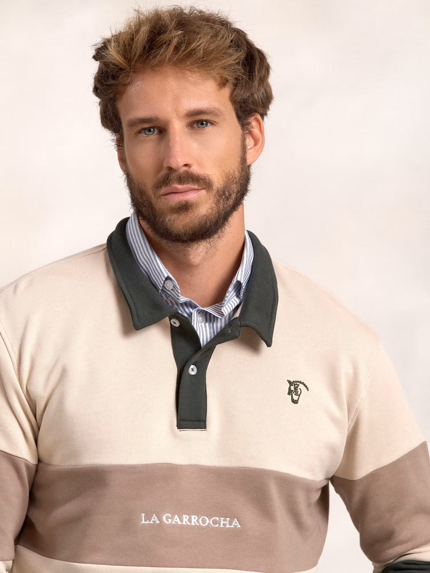 Multicolor Polo Neck Sweatshirt | Abeto