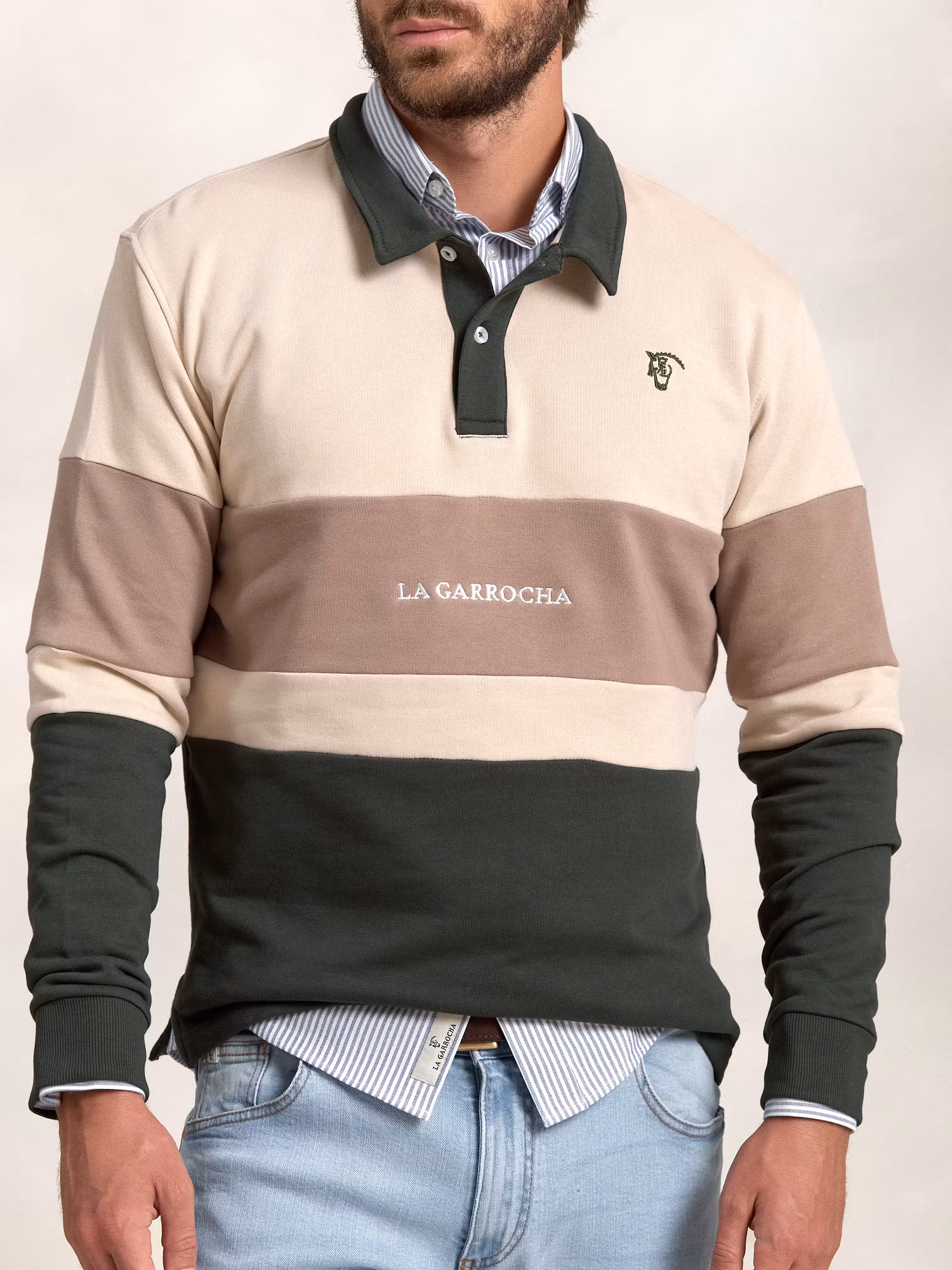 Multicolor Polo Neck Sweatshirt | Abeto