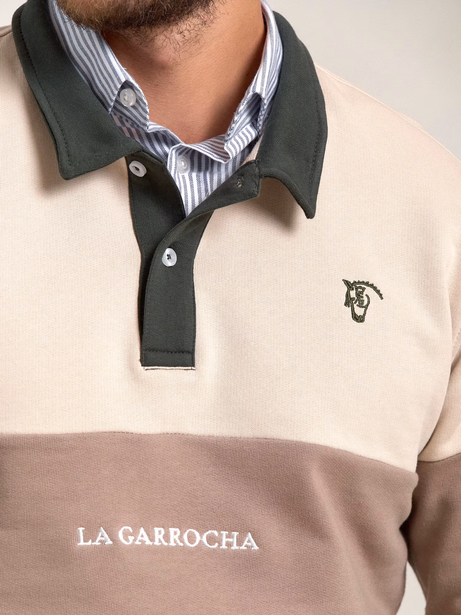 Multicolor Polo Neck Sweatshirt | Abeto