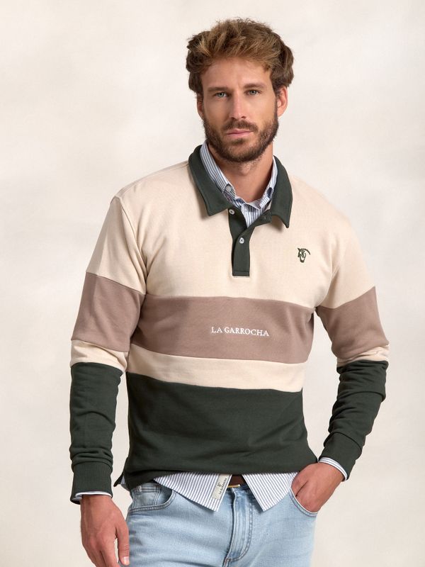 Sweat-shirt à col polo multicolore | Abeto