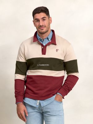 Multicolor Polo Neck Sweatshirt | Burgundy