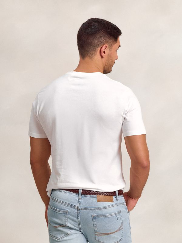 T-shirt Flock Print Clássica | Blanco