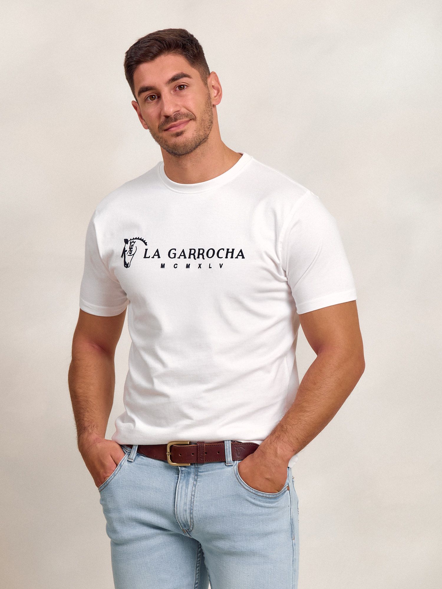 Classic Flock Print T-shirt | Blanco