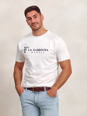 T-shirt Flock Print Clássica | Blanco