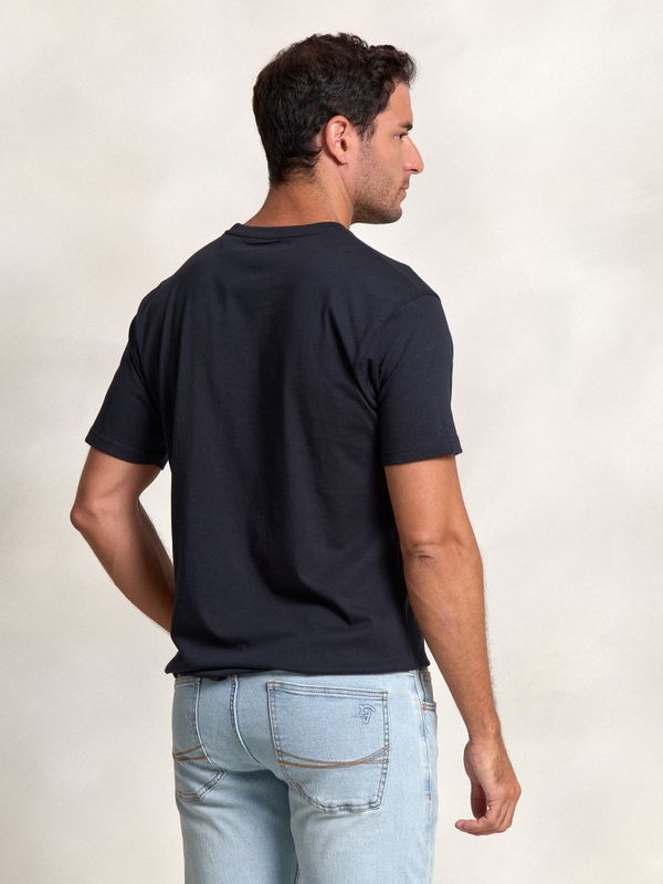T-shirt Flock Print Clássica | Marino
