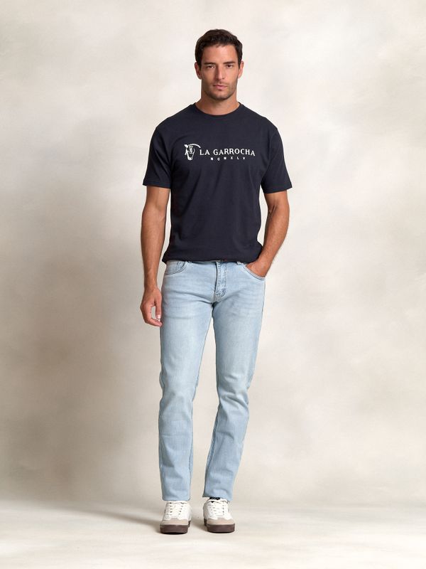 T-shirt Flock Print Clássica | Marino